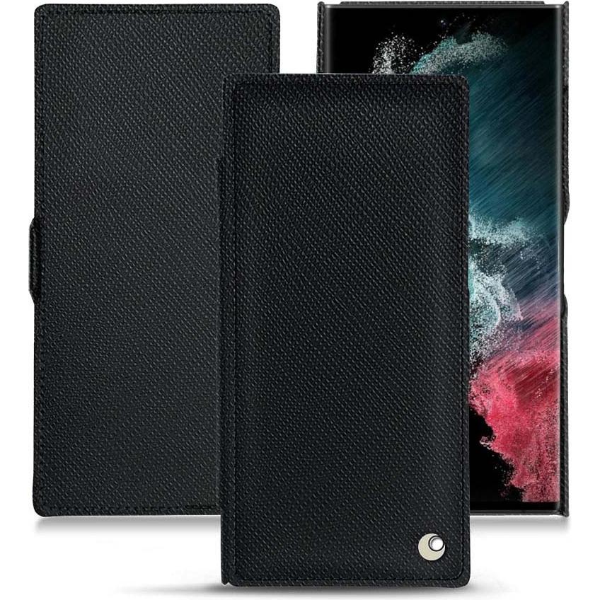 Noreve Lederschutzhülle horizontal (Samsung Galaxy S22 Ultra), Smartphone Hülle, Schwarz