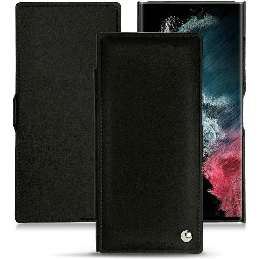 Noreve Lederschutzhülle horizontal (Samsung Galaxy S22 Ultra), Smartphone Hülle, Schwarz
