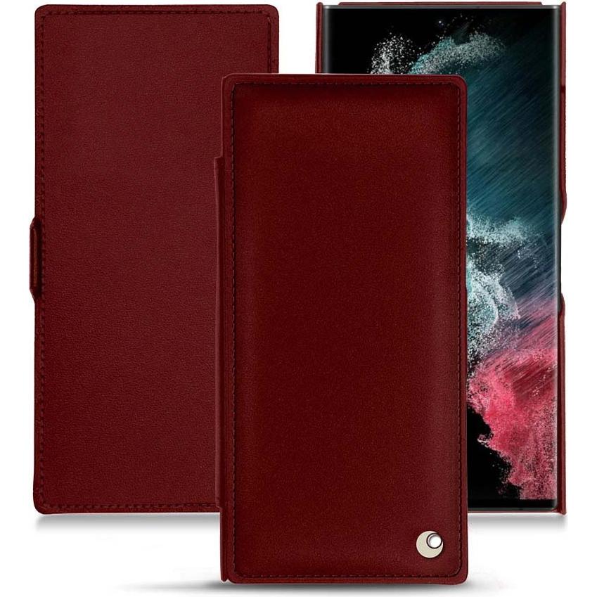 Noreve Lederschutzhülle horizontal (Samsung Galaxy S22 Ultra), Smartphone Hülle, Rot