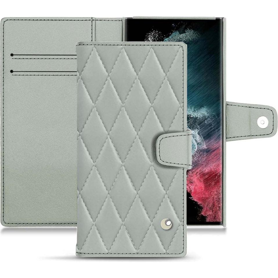 Thumbnail - Noreve Lederschutzhülle Wallet (Samsung Galaxy S22 Ultra), Smartphone Hülle, Grau