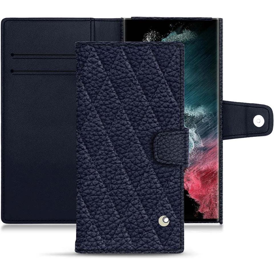 Noreve Lederschutzhülle Wallet (Samsung Galaxy S22 Ultra), Smartphone Hülle, Violett