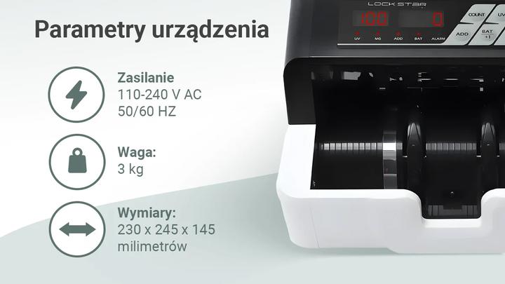 Image du produit Extralink Lockstar Compteuse de billets professionnelle pour billets de banque Uv, Ir, mg X-300 (Compteuse de billets)