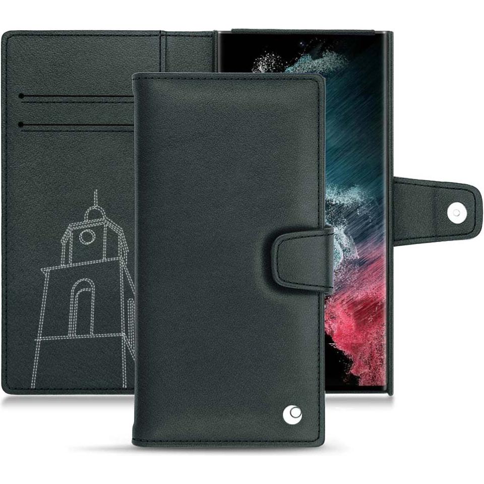 Thumbnail - Noreve Lederschutzhülle Wallet (Samsung Galaxy S22 Ultra), Smartphone Hülle, Blau