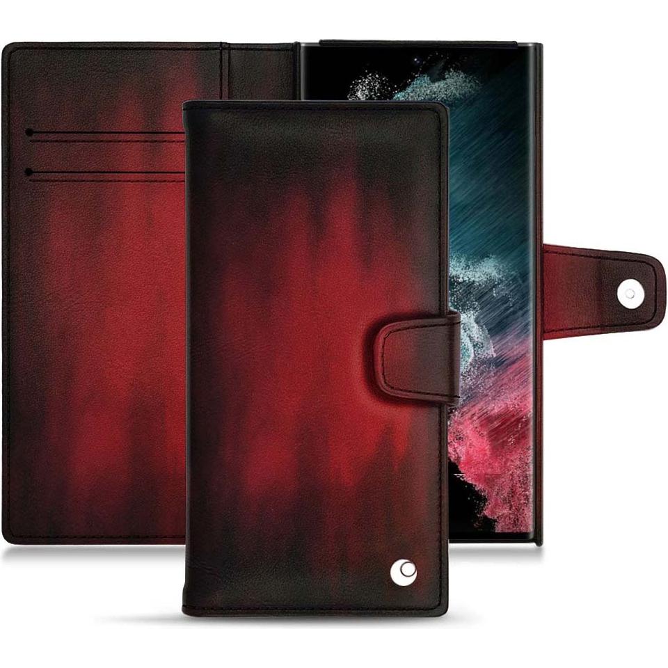 Thumbnail - Noreve Lederschutzhülle Wallet (Samsung Galaxy S22 Ultra), Smartphone Hülle, Rot