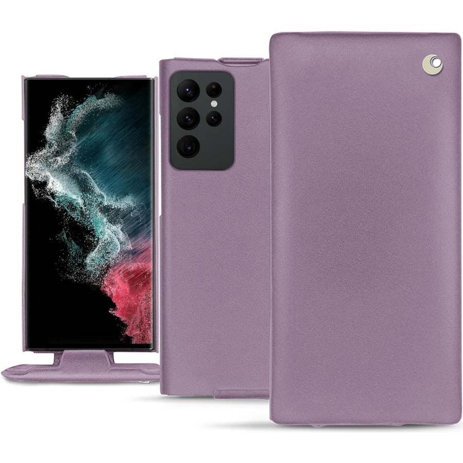 Noreve Lederschutzhülle vertikal (Samsung Galaxy S22 Ultra), Smartphone Hülle, Violett