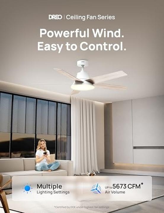Actual product image Dreo Smart Ceiling Fan with Lights