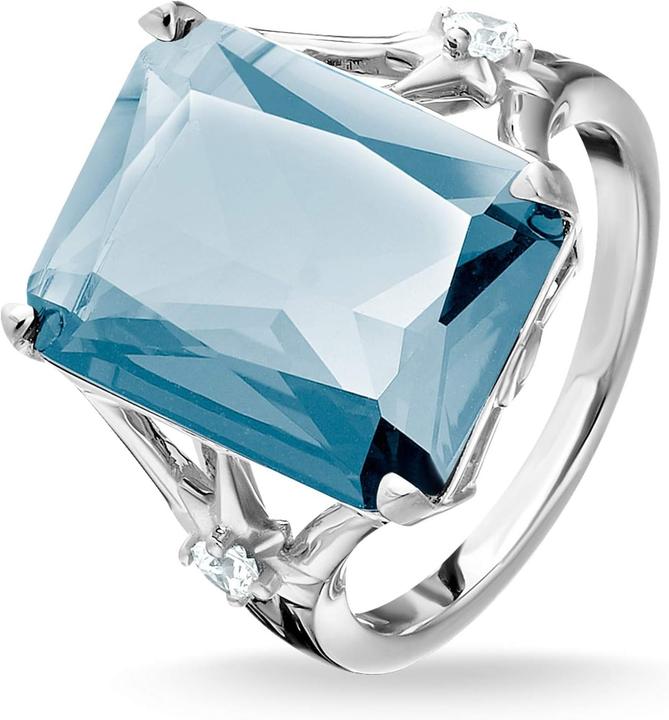 Actual product image Thomas Sabo Ring stone blue large with star (54, 925 Silver)