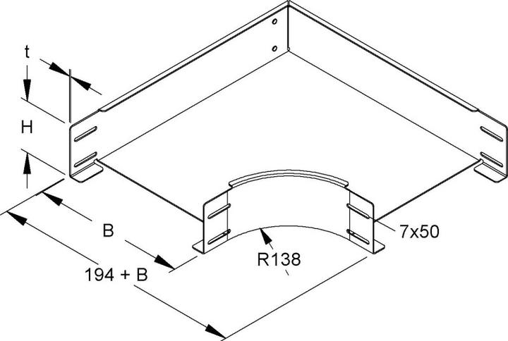 Actual product image Niedax NIE RESS 100.200 S bend 90Â°KR sc 100x200mm t2,0mm ungel.Seitenh.Stahl bv. (10 cm)