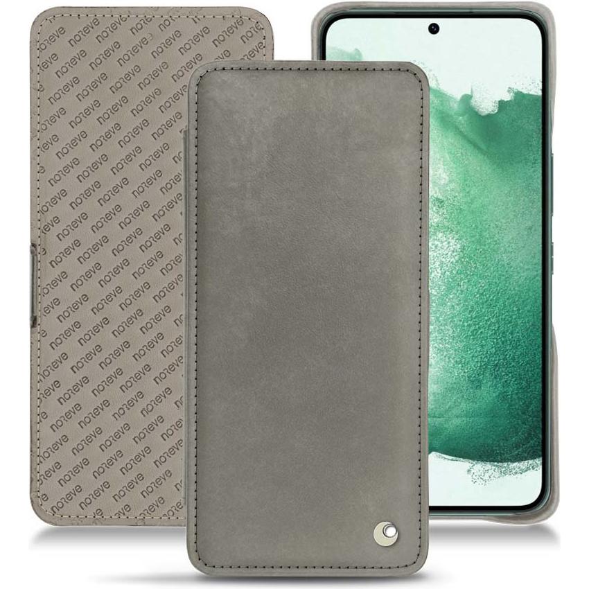 Noreve Lederschutzhülle horizontal (Samsung Galaxy S22+ 5G), Smartphone Hülle, Grau