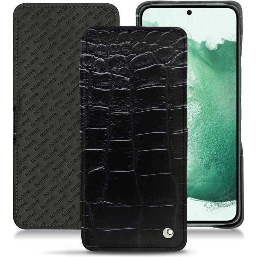 Noreve Lederschutzhülle horizontal (Samsung Galaxy S22+ 5G), Smartphone Hülle, Schwarz