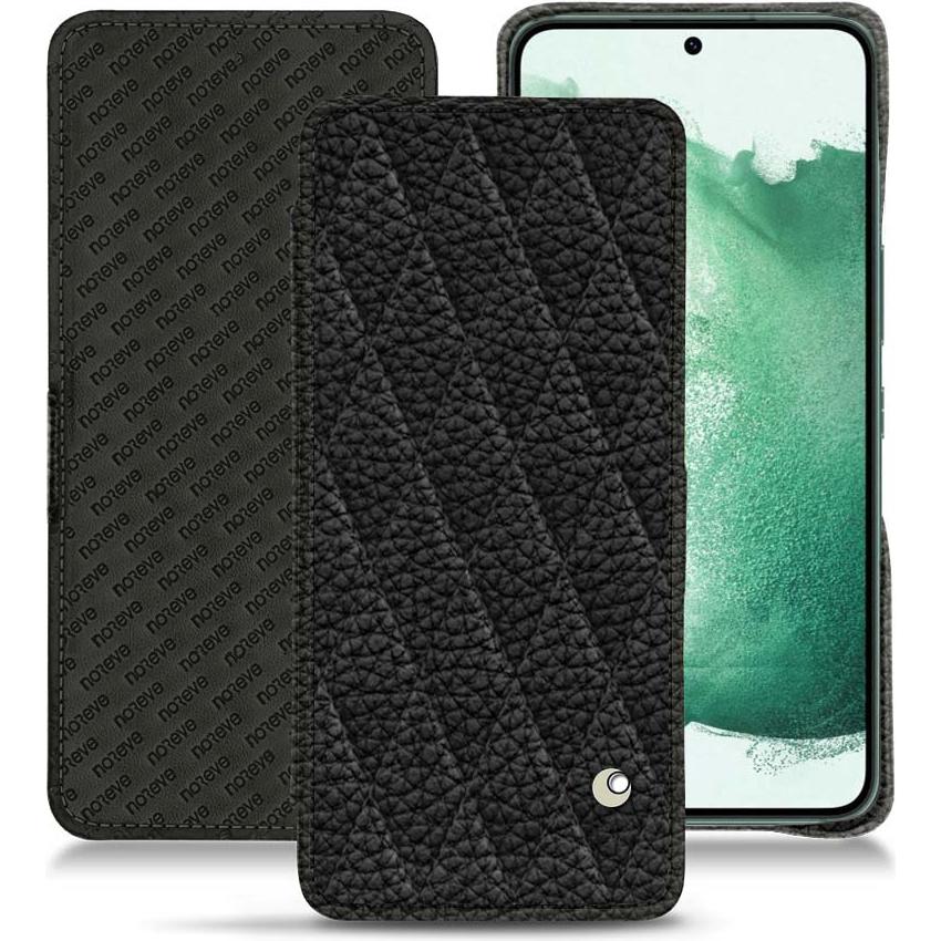 Noreve Lederschutzhülle horizontal (Samsung Galaxy S22+ 5G), Smartphone Hülle, Schwarz