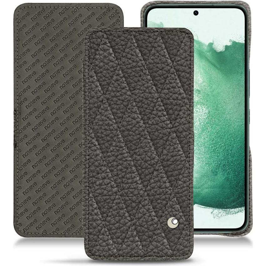 Noreve Lederschutzhülle horizontal (Samsung Galaxy S22+ 5G), Smartphone Hülle, Grau