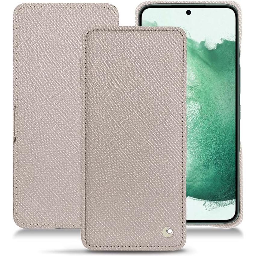 Noreve Lederschutzhülle horizontal (Samsung Galaxy S22+ 5G), Smartphone Hülle, Beige