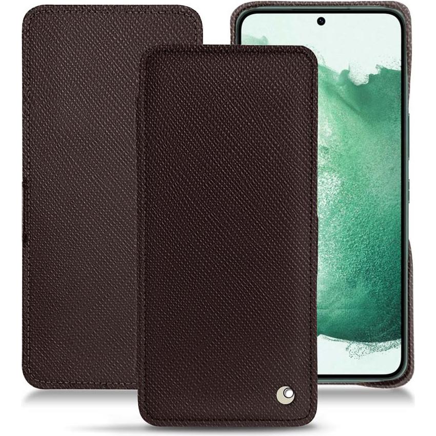 Noreve Lederschutzhülle horizontal (Samsung Galaxy S22+ 5G), Smartphone Hülle, Braun