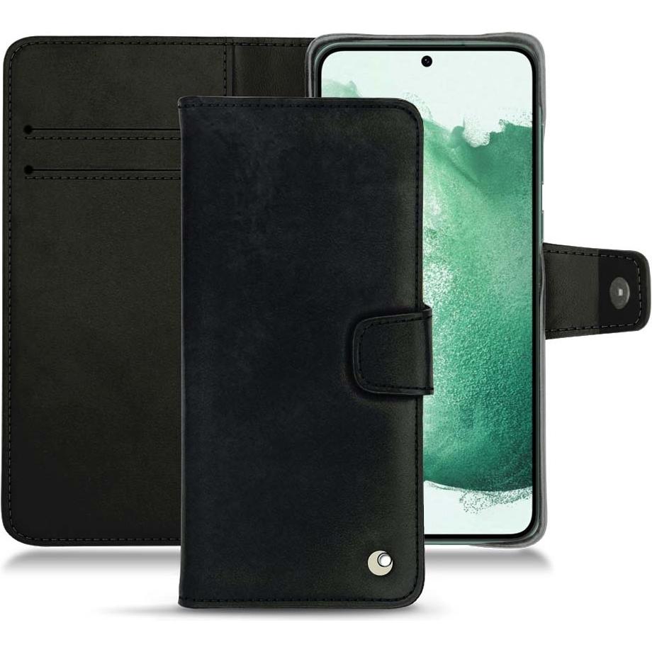 Noreve Lederschutzhülle Wallet (Samsung Galaxy S22+ 5G), Smartphone Hülle, Schwarz