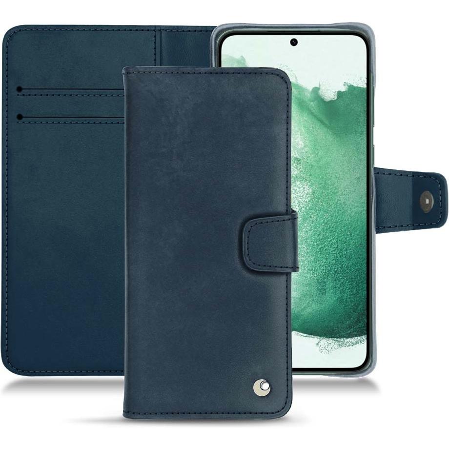 Noreve Lederschutzhülle Wallet (Samsung Galaxy S22+ 5G), Smartphone Hülle, Blau