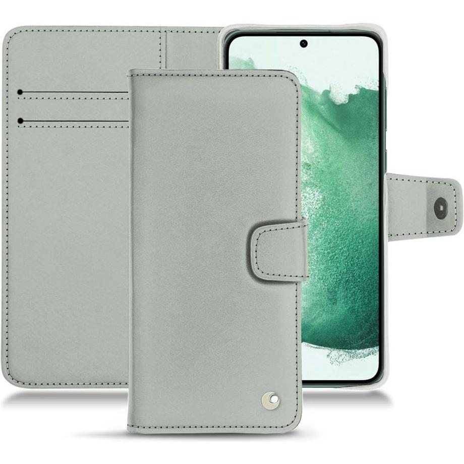 Noreve Lederschutzhülle Wallet (Samsung Galaxy S22+ 5G), Smartphone Hülle, Grau