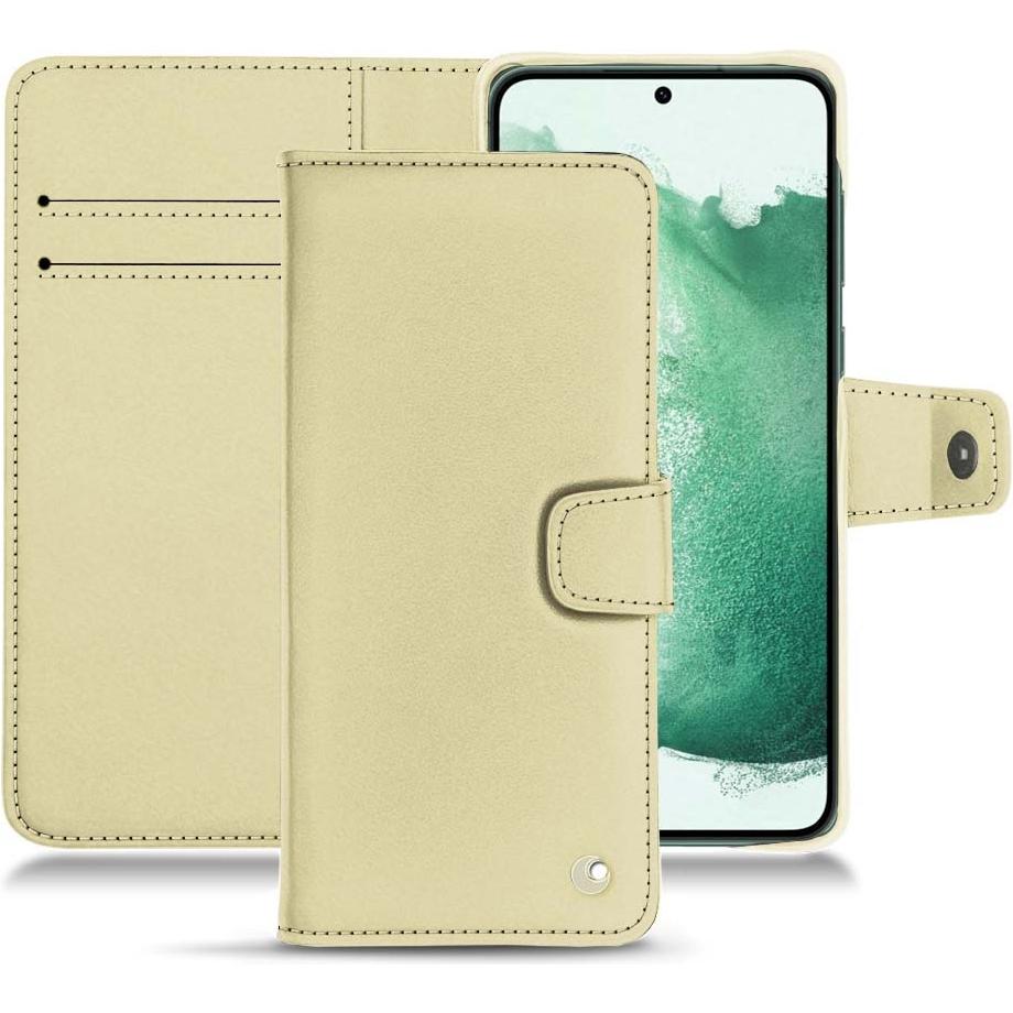 Noreve Lederschutzhülle Wallet (Samsung Galaxy S22+ 5G), Smartphone Hülle, Beige