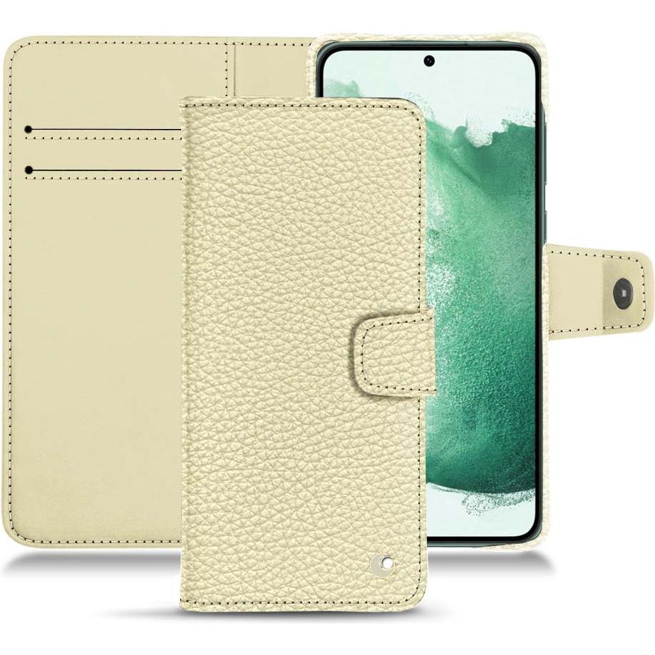 Noreve Lederschutzhülle Wallet (Samsung Galaxy S22+ 5G), Smartphone Hülle, Weiss