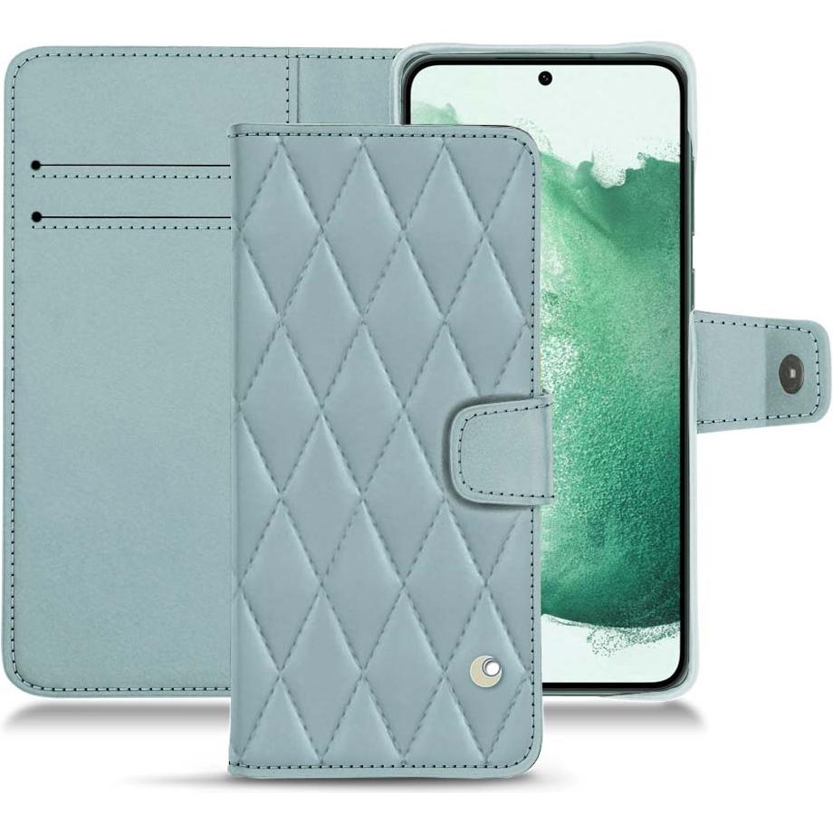 Noreve Lederschutzhülle Wallet (Samsung Galaxy S22+ 5G), Smartphone Hülle, Blau