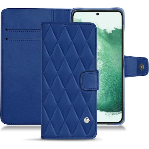 Noreve Lederschutzhülle Wallet (Samsung Galaxy S22+ 5G), Smartphone Hülle, Blau