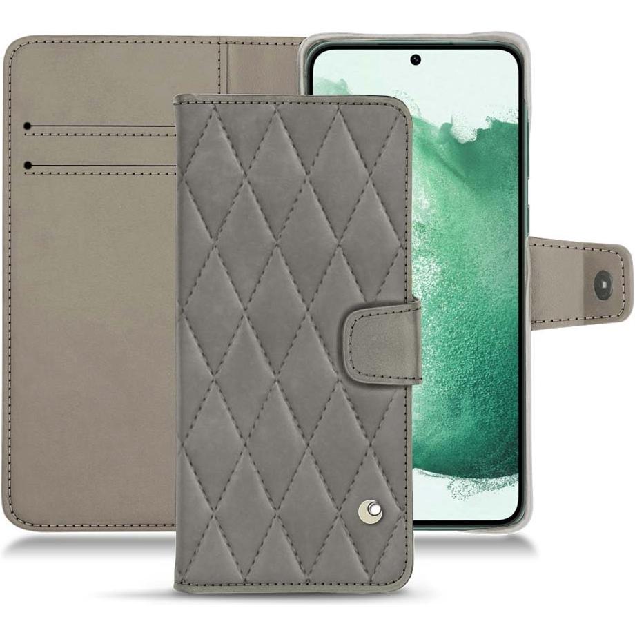 Noreve Lederschutzhülle Wallet (Samsung Galaxy S22+ 5G), Smartphone Hülle, Grau