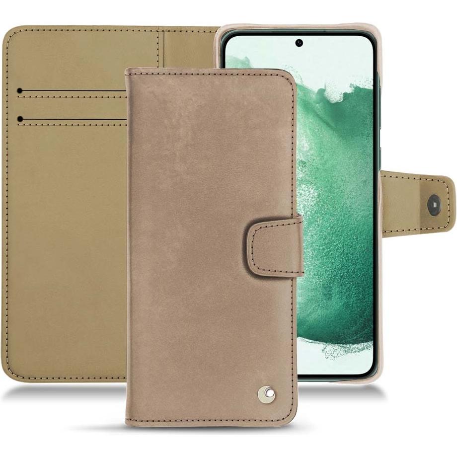 Noreve Lederschutzhülle Wallet (Samsung Galaxy S22+ 5G), Smartphone Hülle, Beige