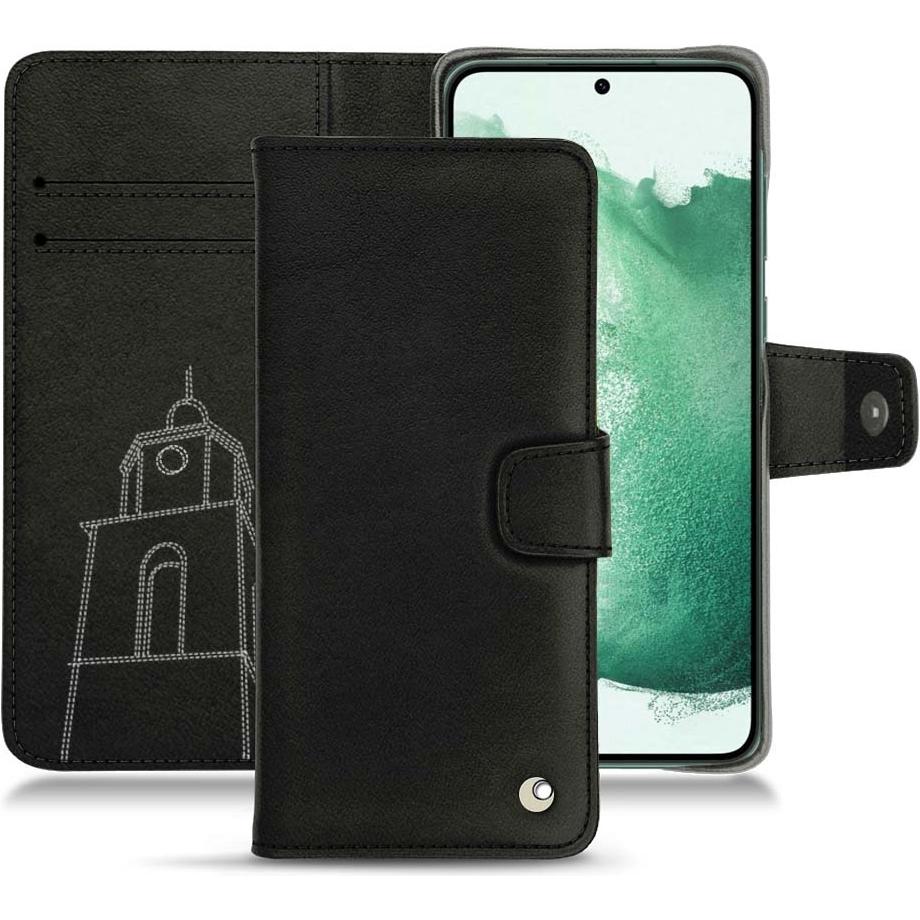Noreve Lederschutzhülle Wallet (Samsung Galaxy S22+ 5G), Smartphone Hülle, Schwarz
