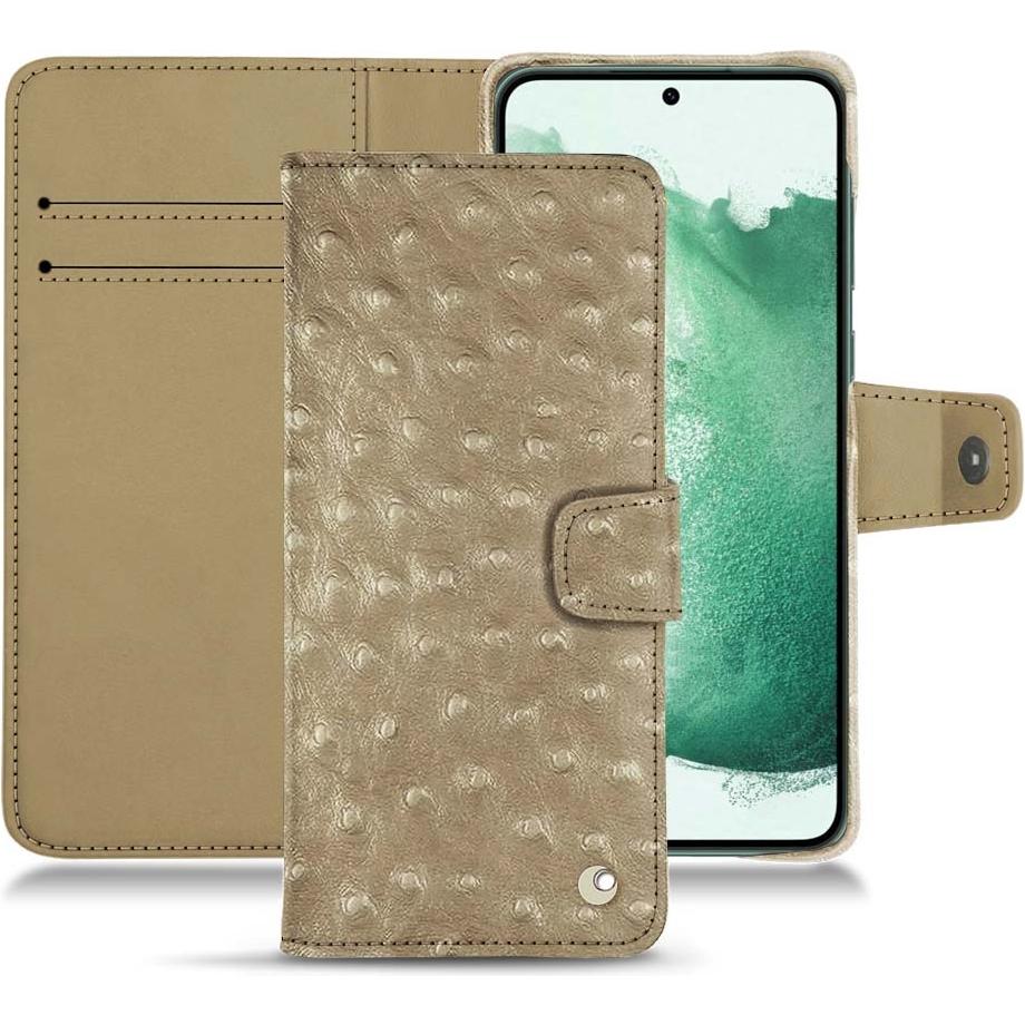 Noreve Lederschutzhülle Wallet (Samsung Galaxy S22+ 5G), Smartphone Hülle, Beige