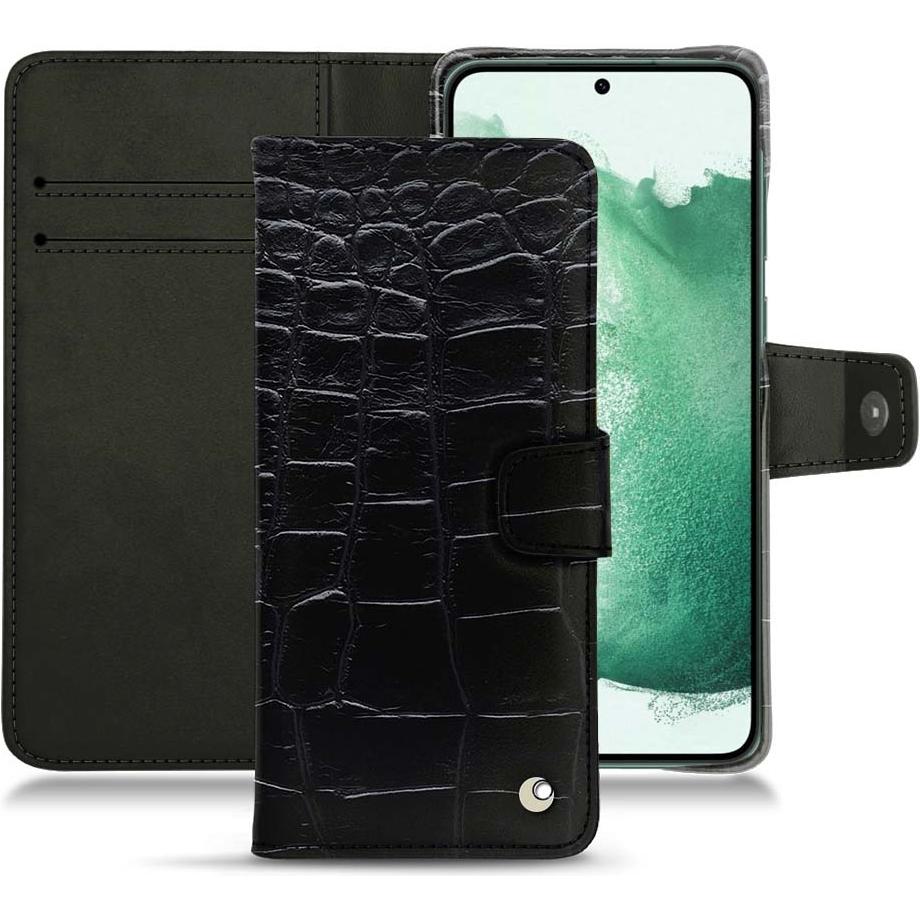 Noreve Lederschutzhülle Wallet (Samsung Galaxy S22+ 5G), Smartphone Hülle, Schwarz