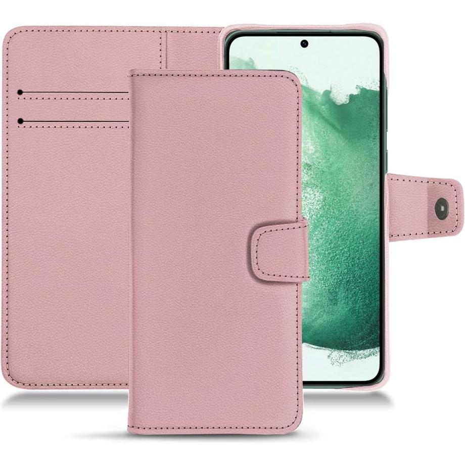 Noreve Lederschutzhülle Wallet (Samsung Galaxy S22+ 5G), Smartphone Hülle, Rosa