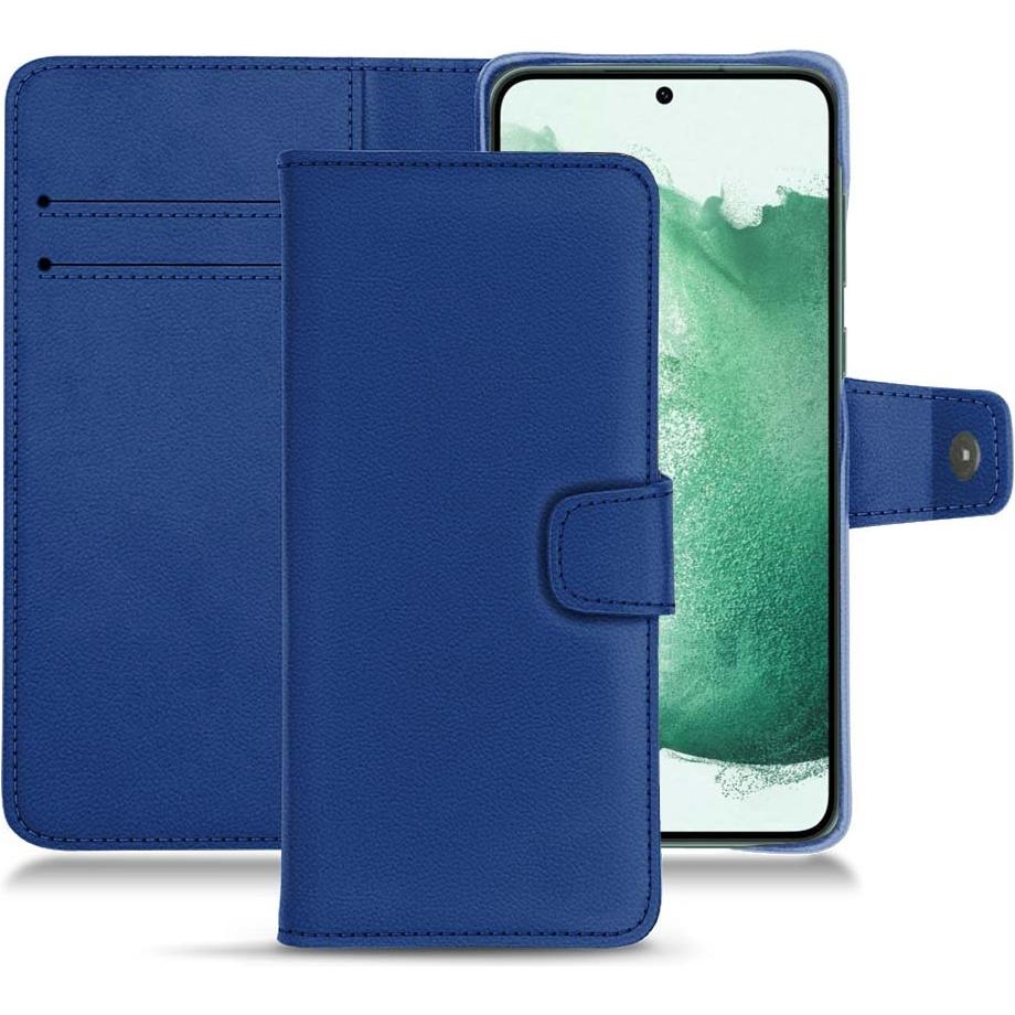 Noreve Lederschutzhülle Wallet (Samsung Galaxy S22+ 5G), Smartphone Hülle, Blau