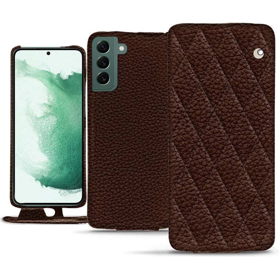 Noreve Lederschutzhülle vertikal (Samsung Galaxy S22+ 5G), Smartphone Hülle, Braun
