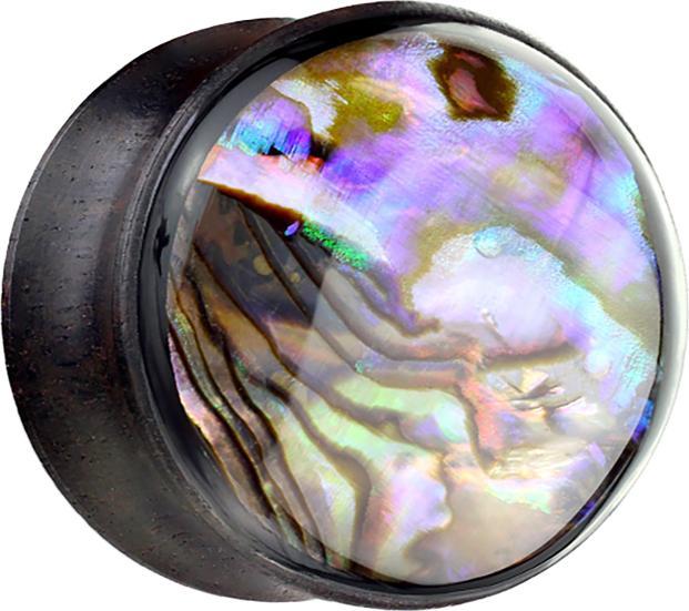 Image du produit Star Piercing Flared Plug en ébène avec nacre (sans laiton, Organique)