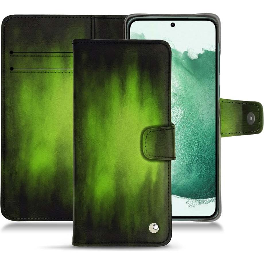 Noreve Lederschutzhülle Wallet (Samsung Galaxy S22+ 5G), Smartphone Hülle, Grün