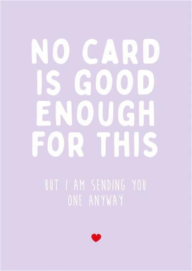 Immagine prodotto Studio Inktvis Cartolina No Card is Good Enough Viola