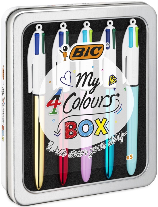 Actual product image Bic Ballpoint pen My Colors Box 1 mm, Multicolor, 5 pieces (Multicoloured, 5 x)