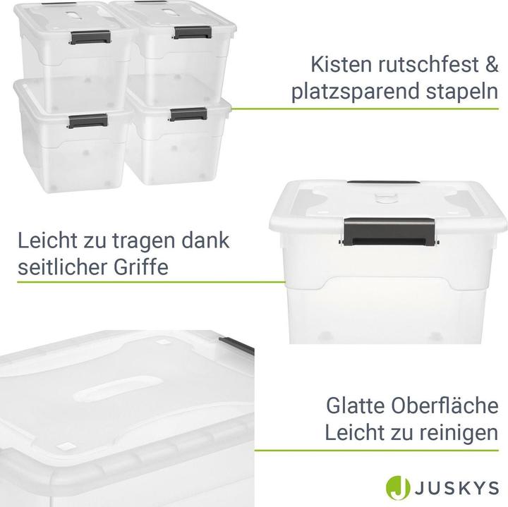 Immagine prodotto Juskys Set di scatole portaoggetti con coperchio (45 l)