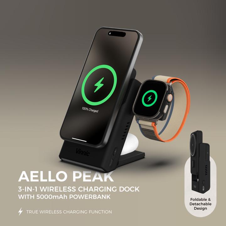 Immagine prodotto Vinnic AELLO PEAK Charging Dock (5000 mAh, 15 W, 15 Wh)