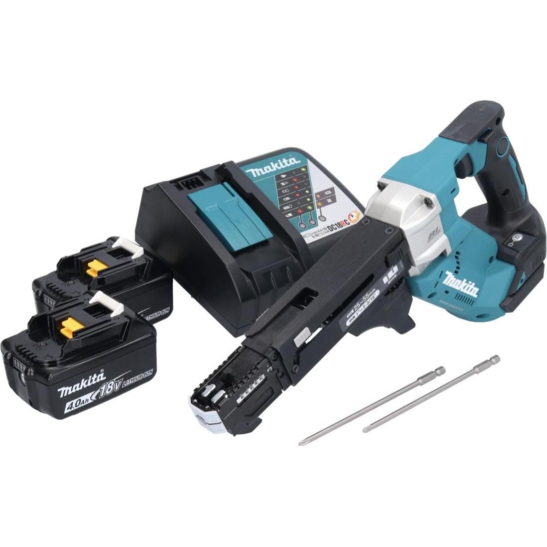 Thumbnail - Makita, Bohrmaschine + Akkuschrauber, DFR 551 RM Akku Magazinschrauber 18 V 25 - 55 mm Brushless + 2x Akku 4,0 Ah + Lade...