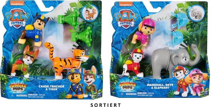 Produktbild Spin Master Paw Patrol: Jungle Pups Chase, Tracker & Tiger, Actionfiguren mit Geschoss, Kinderspielzeug für Jung