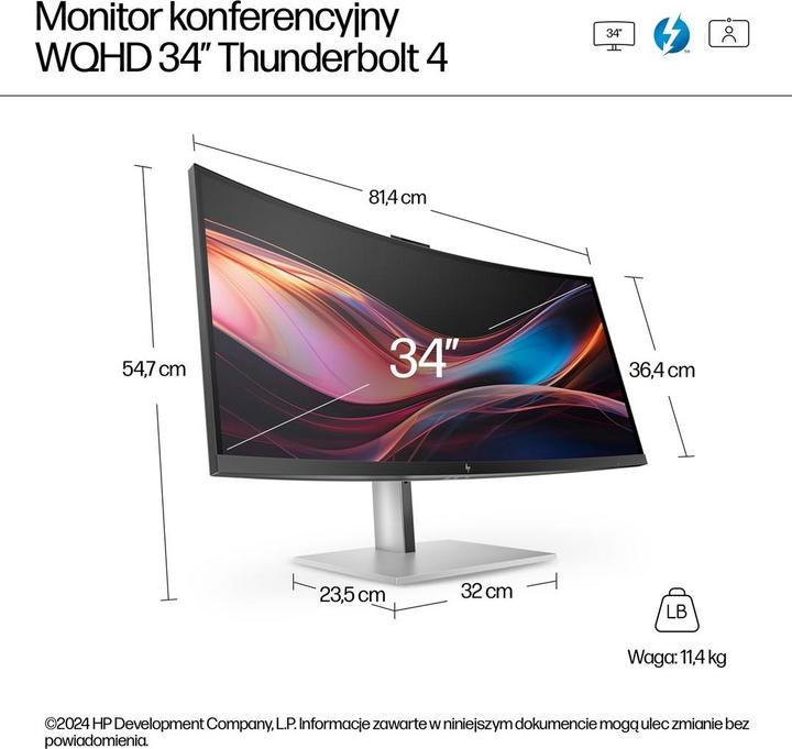 Produktbild HP Series 7 Pro 734pm Docking Display (3440 x 1440 Pixel, 34")