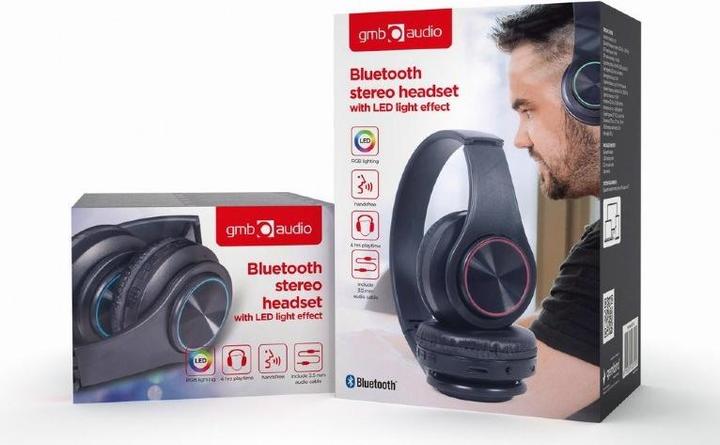Actual product image Gembird BHP-LED-01 (No noise cancelling, 4 h, Wireless, Cable)