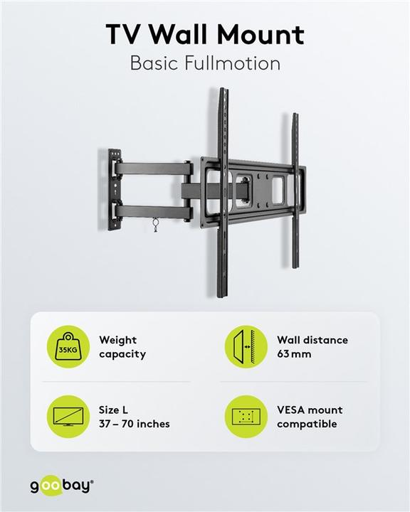 Produktbild Goobay Basic Fullmotion (Wand, 35 kg, 37" - 70")