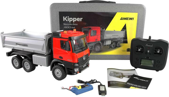 Produktbild Amewi Mercedes-Benz Arocs Kipper 6x6 1:14 RTR rot (RTR Ready-to-Run)