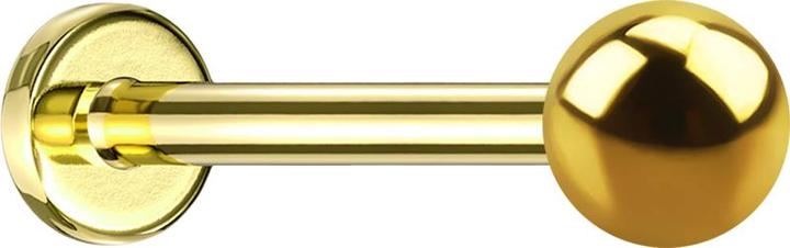 Immagine prodotto Star Piercing Micro labret filettatura interna placcata oro con pallina (senza ottone, Titanio)