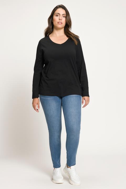 Produktbild Ulla Popken Shirt, Slim, V-Ausschnitt, Langarm (58)