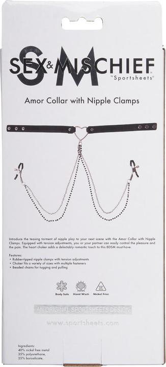 Produktbild Sex & Mischief S&M - Amor Collar with Nipple Jewelry