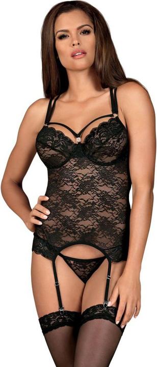 Produktbild Obsessive Korsett & Tanga Schwarz S/M (S, M)