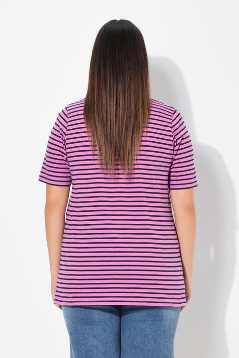 Produktbild Ulla Popken Longshirt, Ringel, A-Linie, Rundhals, Halbarm (46, 48)